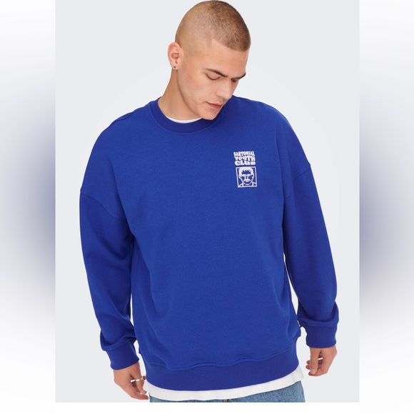 NWT Only & Sons UNISEX Sweatshirt 'Toby' in
Royal Blue - Picture 13 of 13